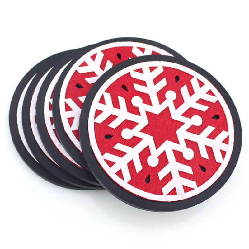 10 round thickened Christmas felt coaster