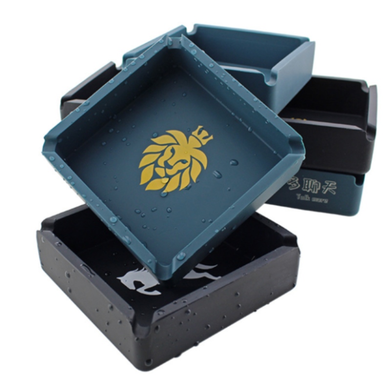 Large printed square ashtray