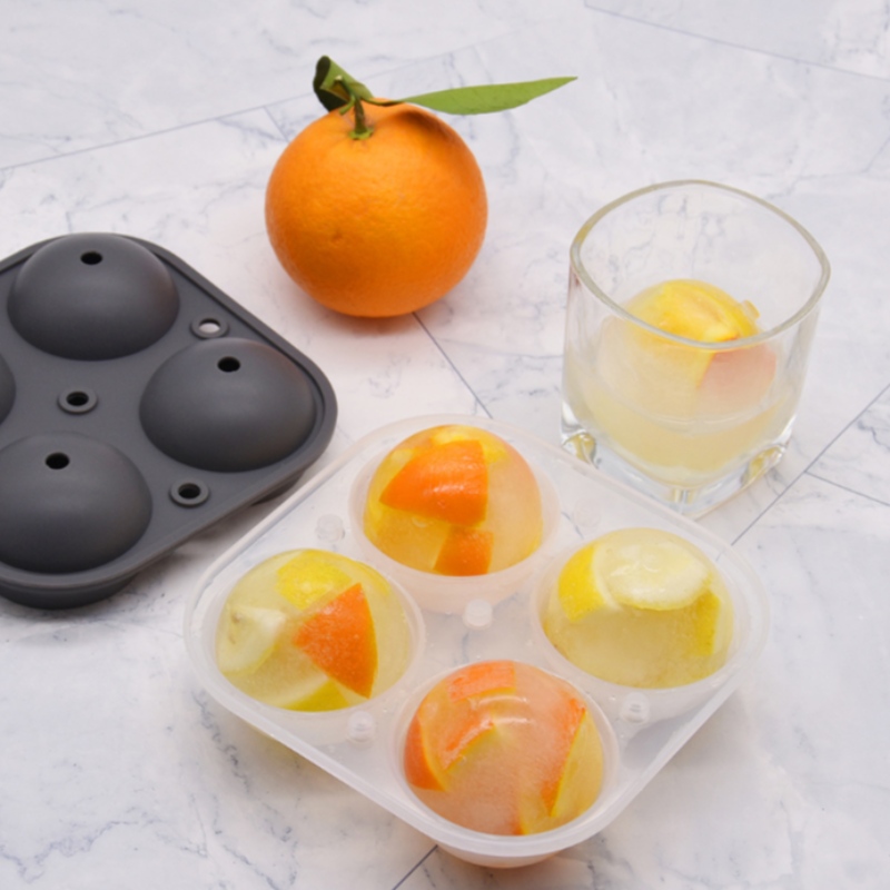 New big four silicone ice hockey box whisky ball round plastic ice making mould